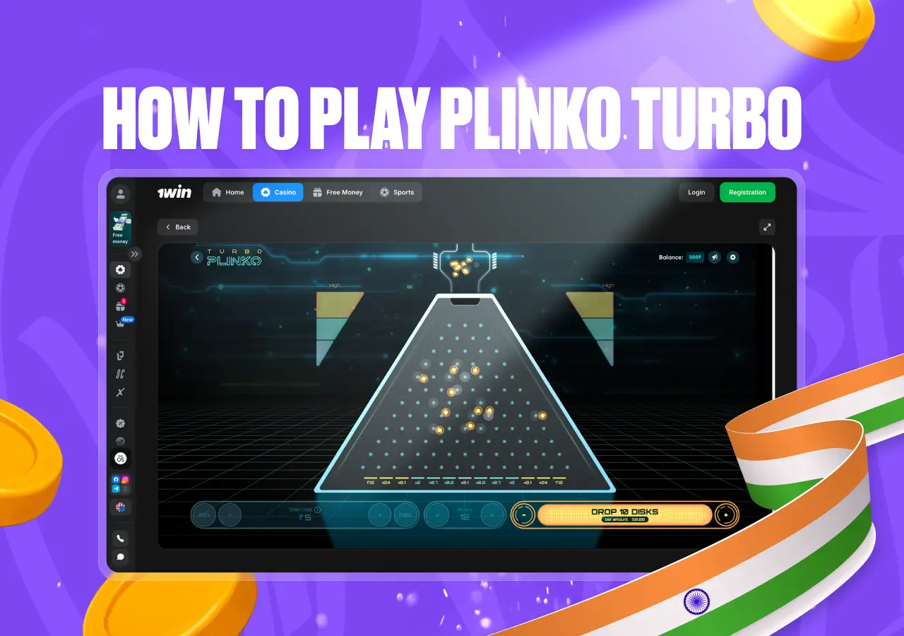 Illustration showing how to play Turbo Plinko game